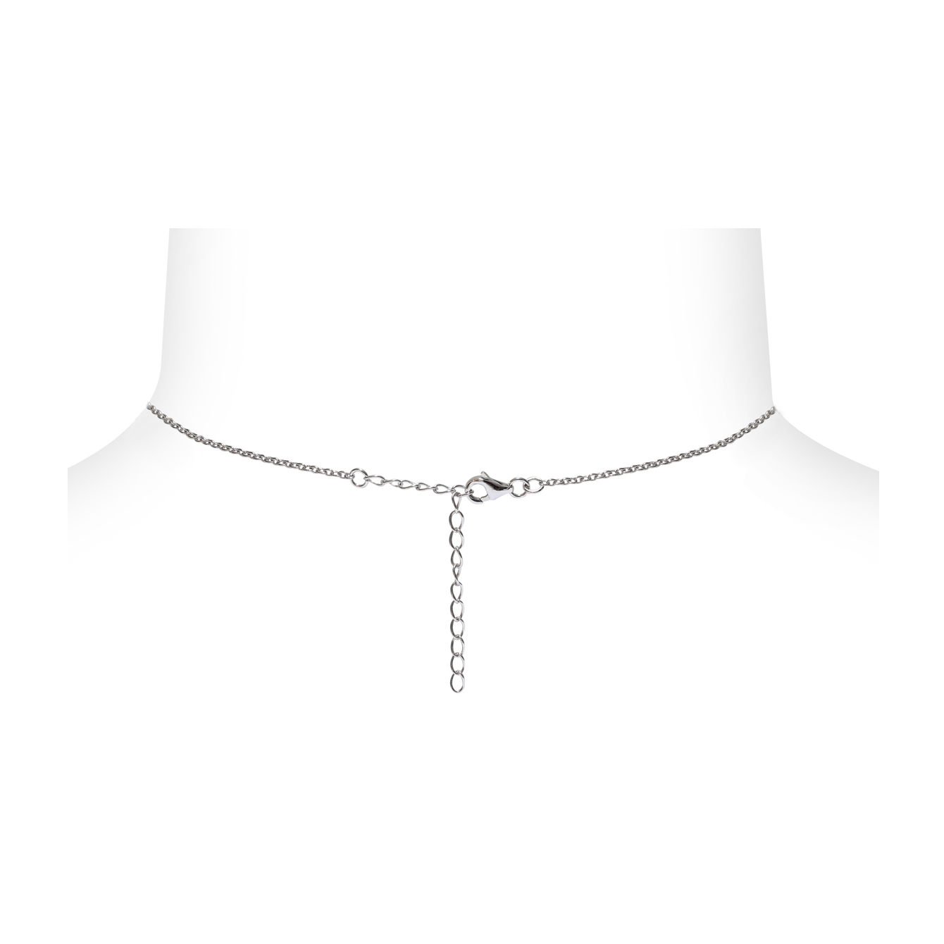 Collana Argento 925°/°° +Rh C.Z. Perle Piena Perlagione drop 6½x7mm