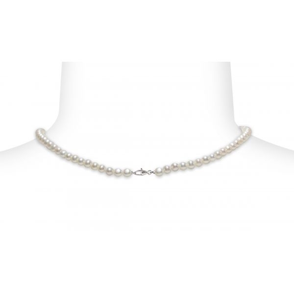 Collana Perle Piena Perlagione 5x5½-7½x8mm Oro bianco 750°/°° Diamanti ct 0,005