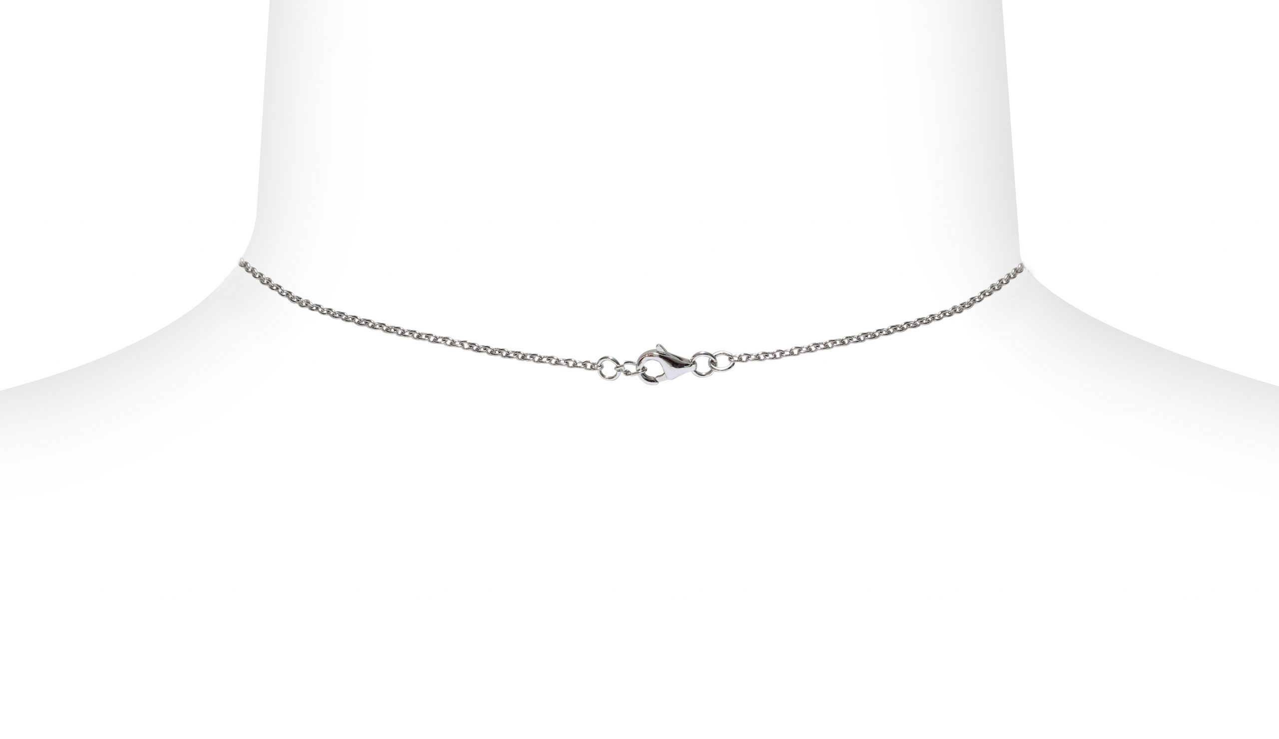 Pendente con catena Arg.925°/°°+Rh C.Z. Perla Piena Perlagione drop 8½x9mm