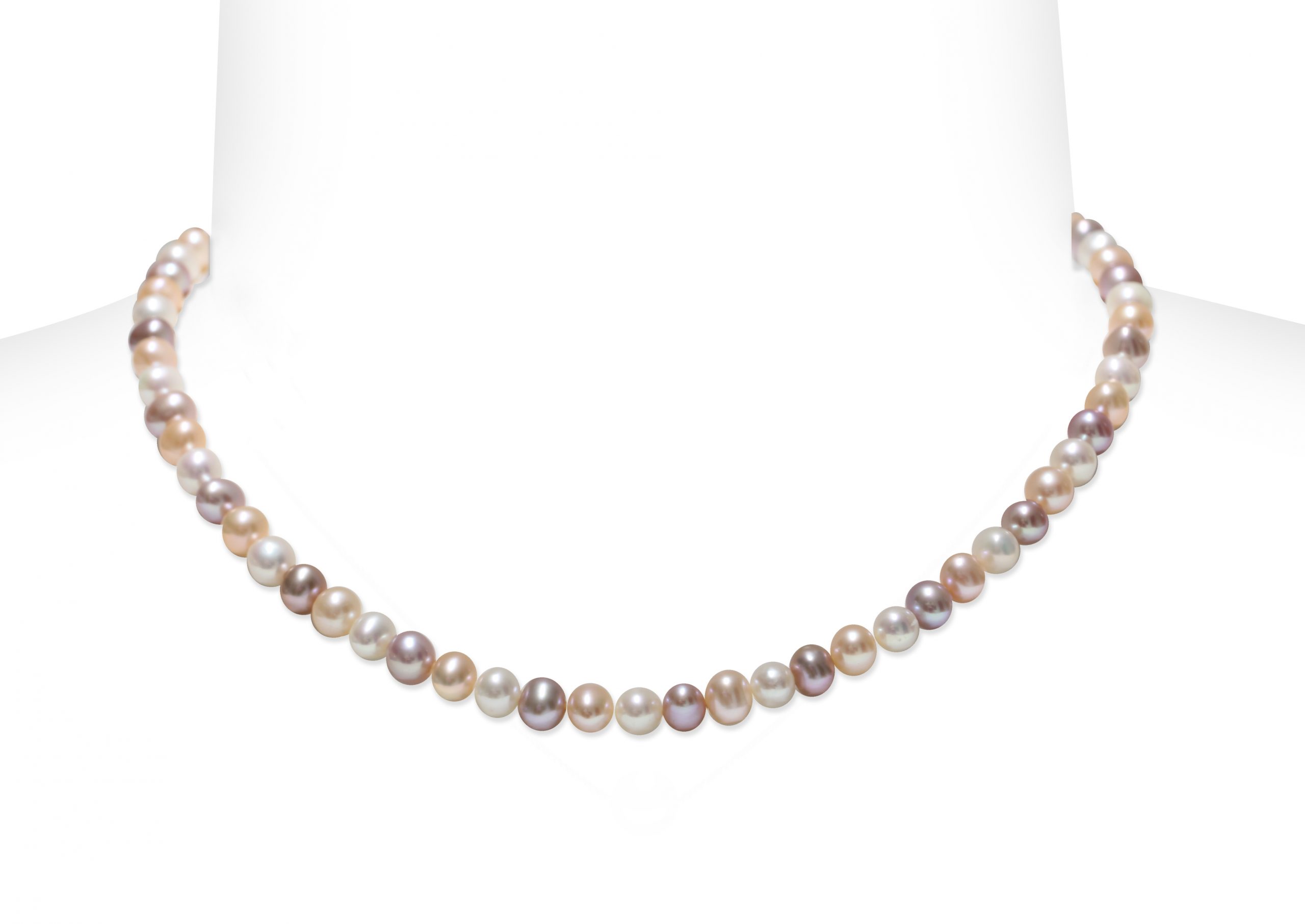 Collana Perle Piena Perlagione semisferiche multicolor 5½-6½mm Arg.925°/°°+Rh