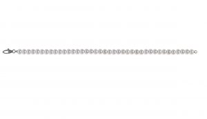 Bracciale di Perle Piena Perlagione 4½x5mm e Oro bianco 750‰ lunghezza cm 19,5~