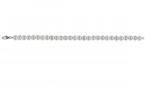 Bracciale di Perle Piena Perlagione 6½x7mm e Oro bianco 750‰ lunghezza cm 19,5~