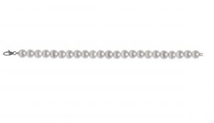 Bracciale di Perle Piena Perlagione 7½x8mm e Oro bianco 750‰ lunghezza cm 19,5~