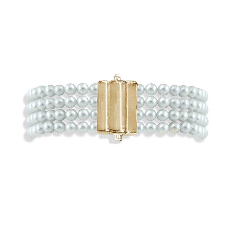 Bracciale di Perle Piena Perlagione 4½x5mm e Oro giallo 750‰ lunghezza cm 19,5~