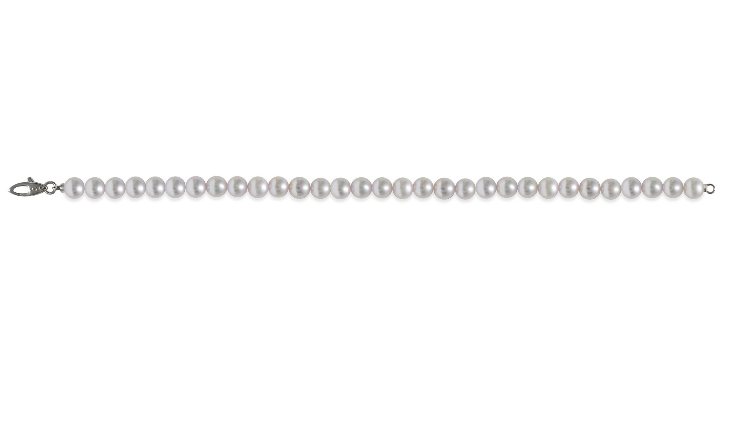 Bracciale di Perle Piena Perlagione 5½x6mm e Argento 925‰ lunghezza cm 19,5~