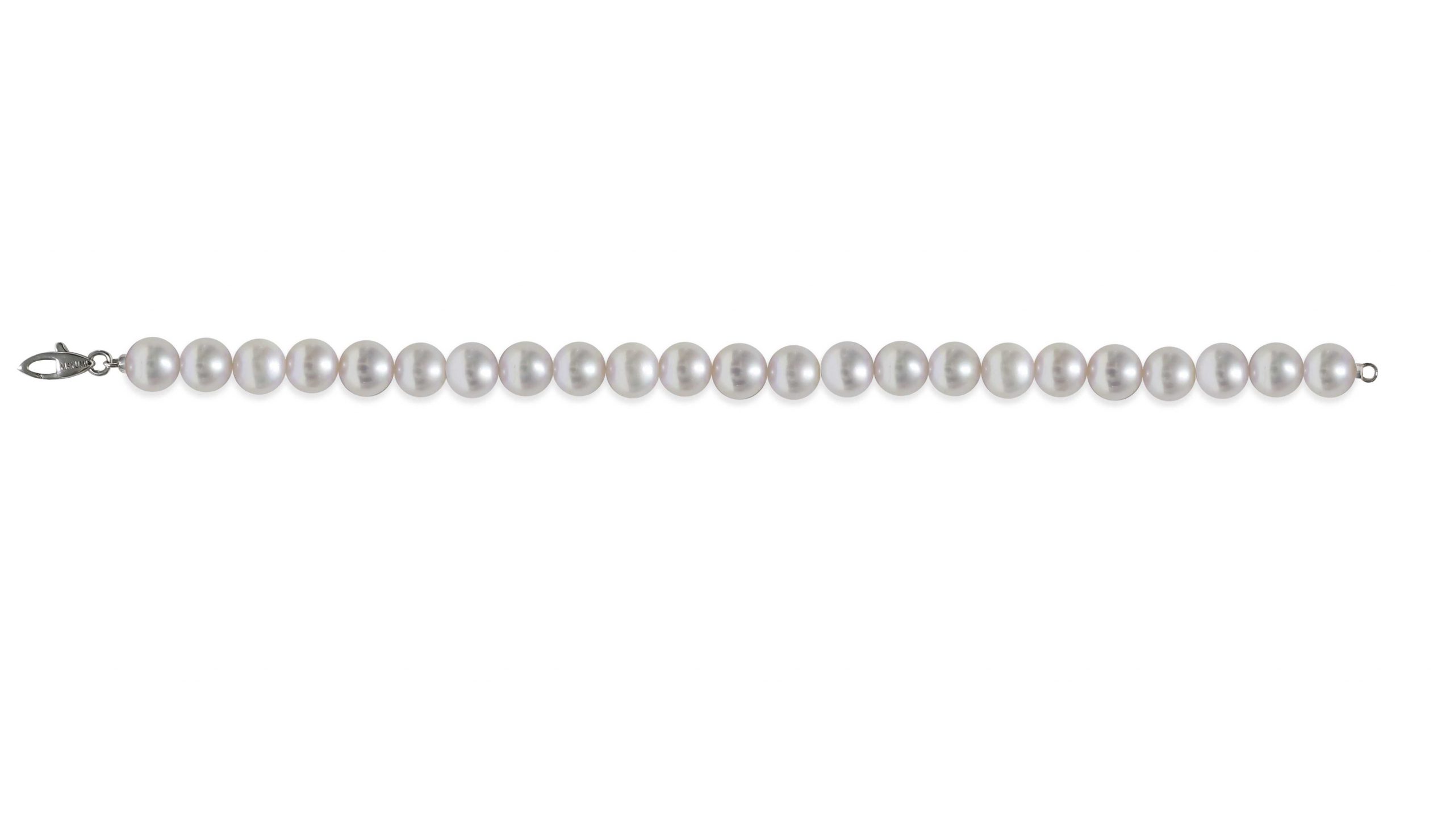 Bracciale di Perle Piena Perlagione 7½x8mm e Argento 925‰ lunghezza cm 19,5~