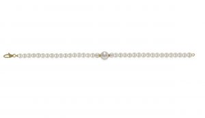 Bracciale di Perle Piena Perlagione 4½x5-7½x8mm e Oro giallo 750‰ lunghezza cm 19,5~