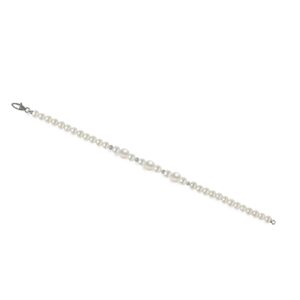Bracciale di Perle Piena Perlagione 4½x5-6½x7mm e Oro bianco 750‰ lunghezza cm 19,5~