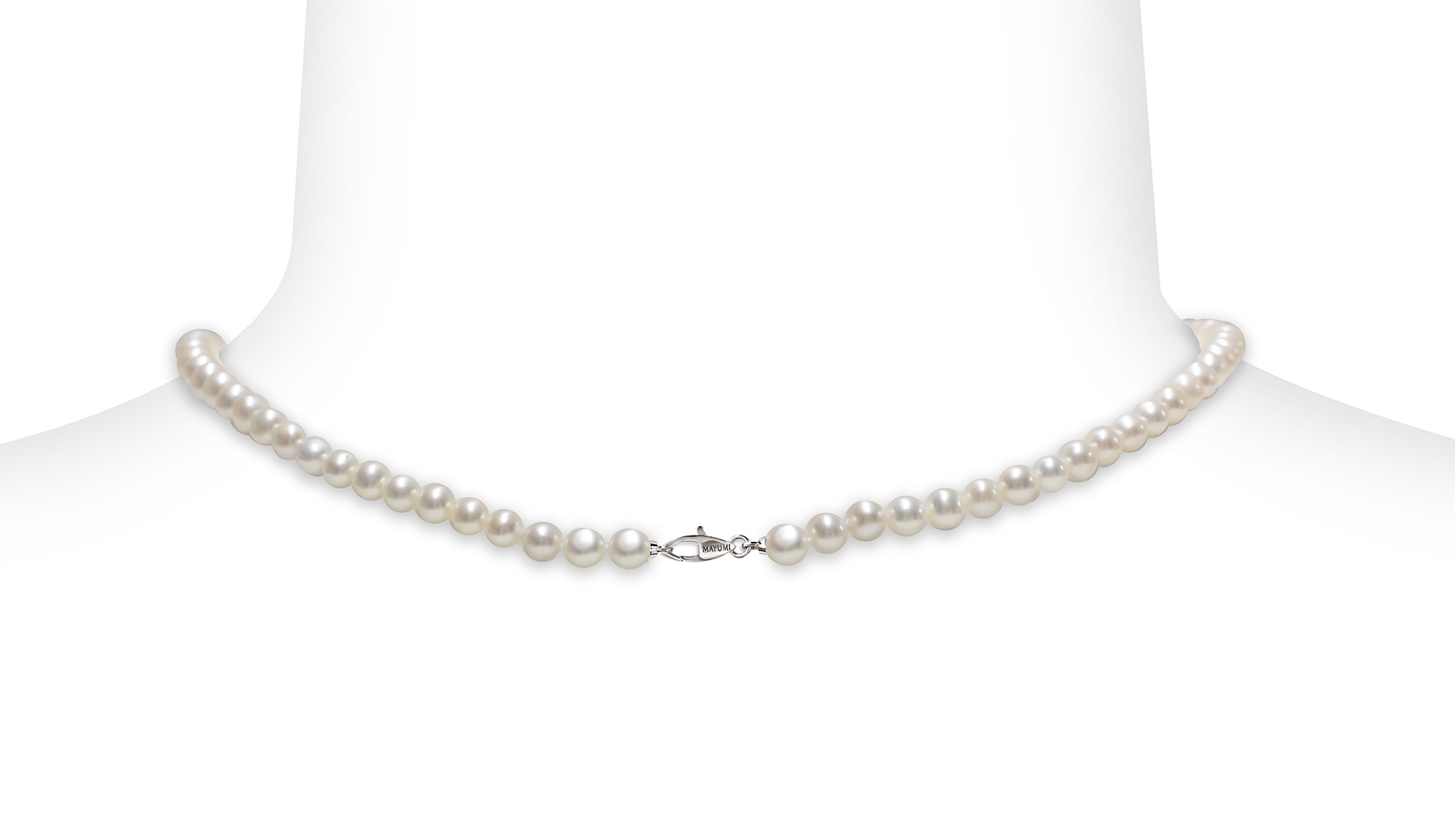 Collana di Perle Piena Perlagione 4½x5-6½x7-7½x8-2x2½mm e Oro bianco 750‰ lunghezza cm 42~