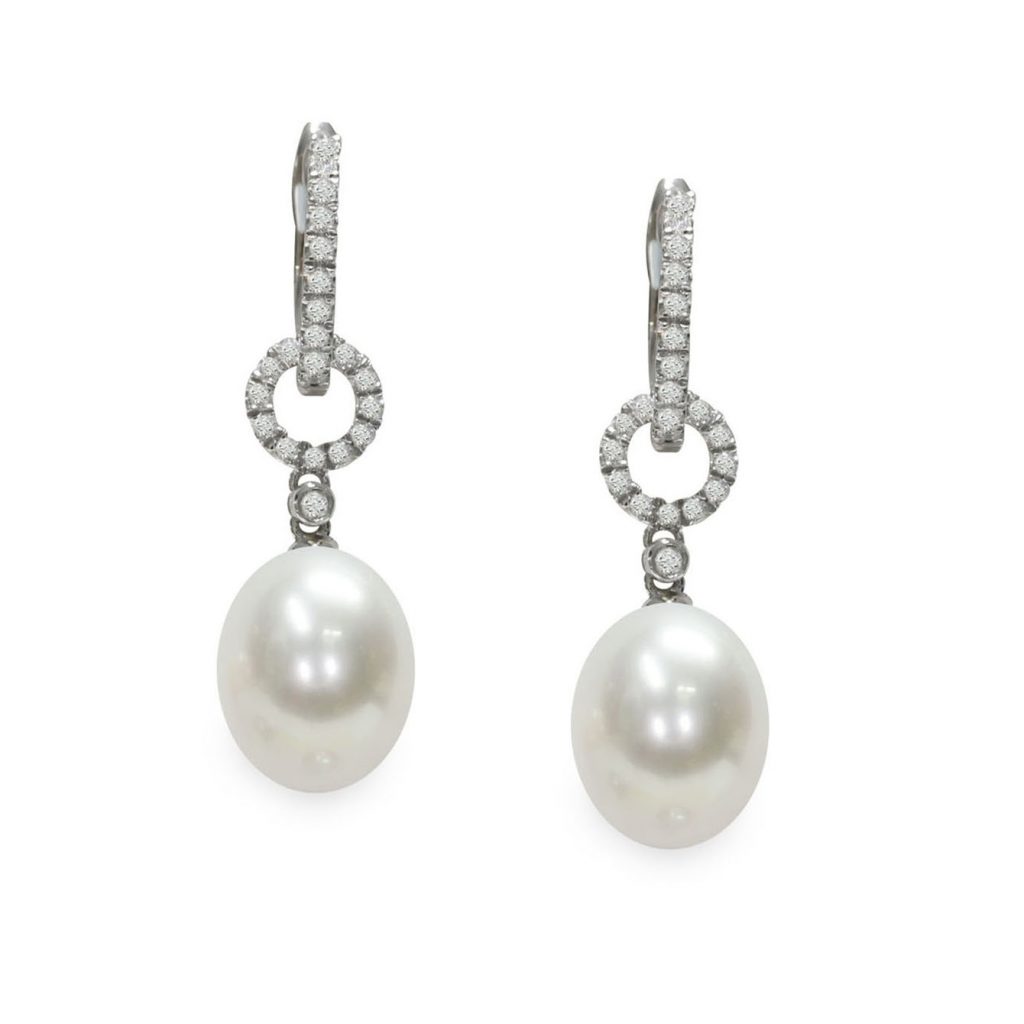 Orecchini in Argento 925‰ C.Z. Perle Piena Perlagione drop 9x9½mm