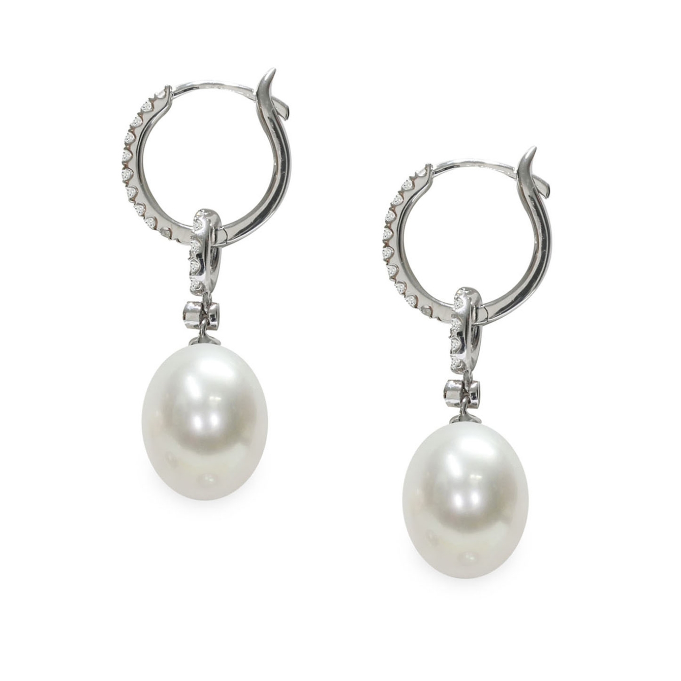 Orecchini in Argento 925‰ C.Z. Perle Piena Perlagione drop 9x9½mm