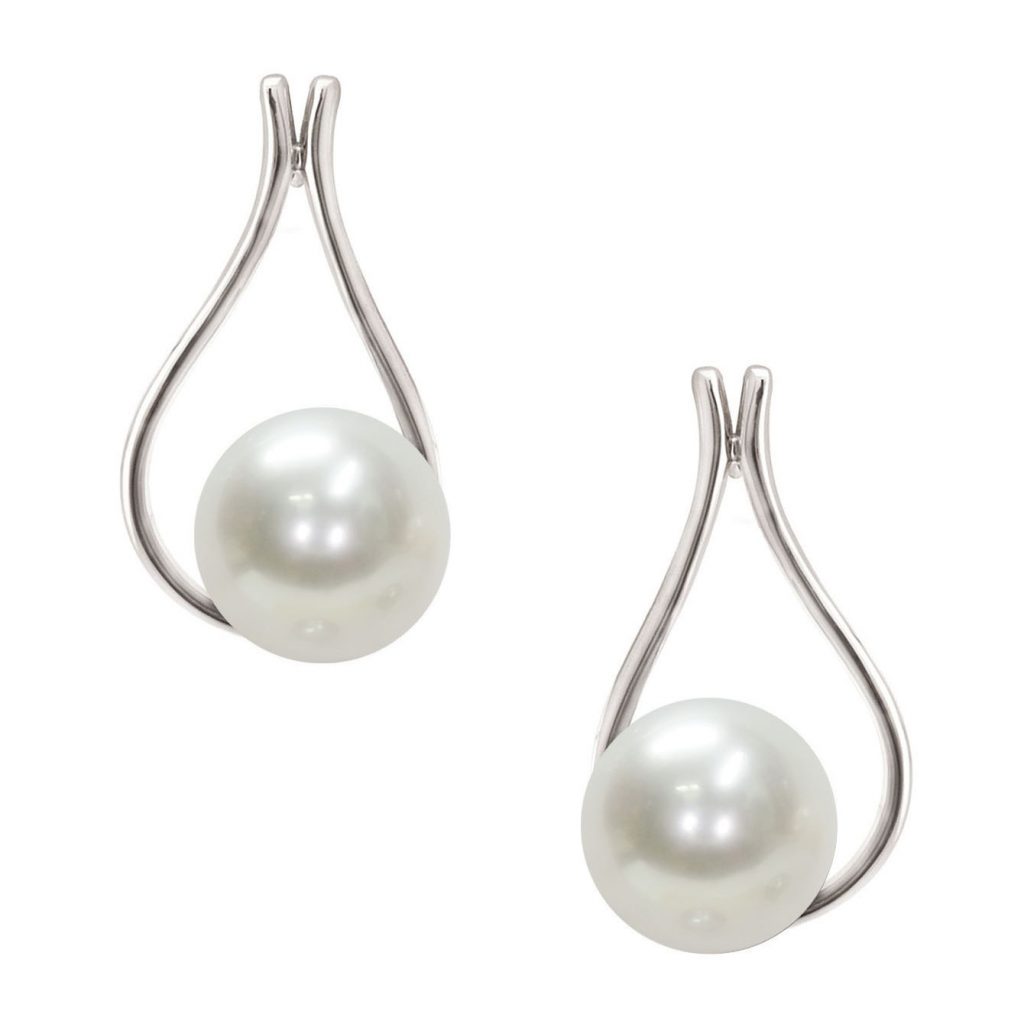Orecchini in Argento 925‰ Perle Piena Perlagione button 9½x10mm