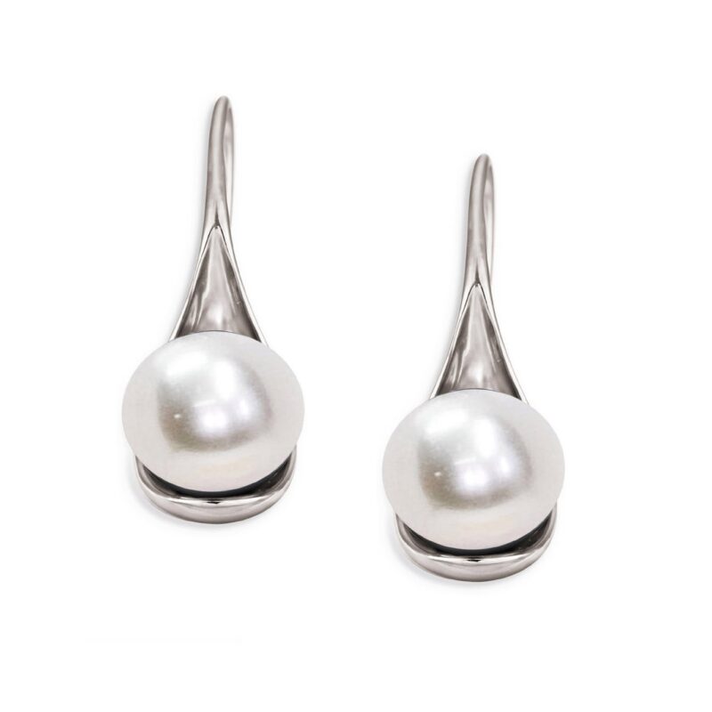 Orecchini in Argento 925‰ Perle Piena Perlagione drop 9-10mm