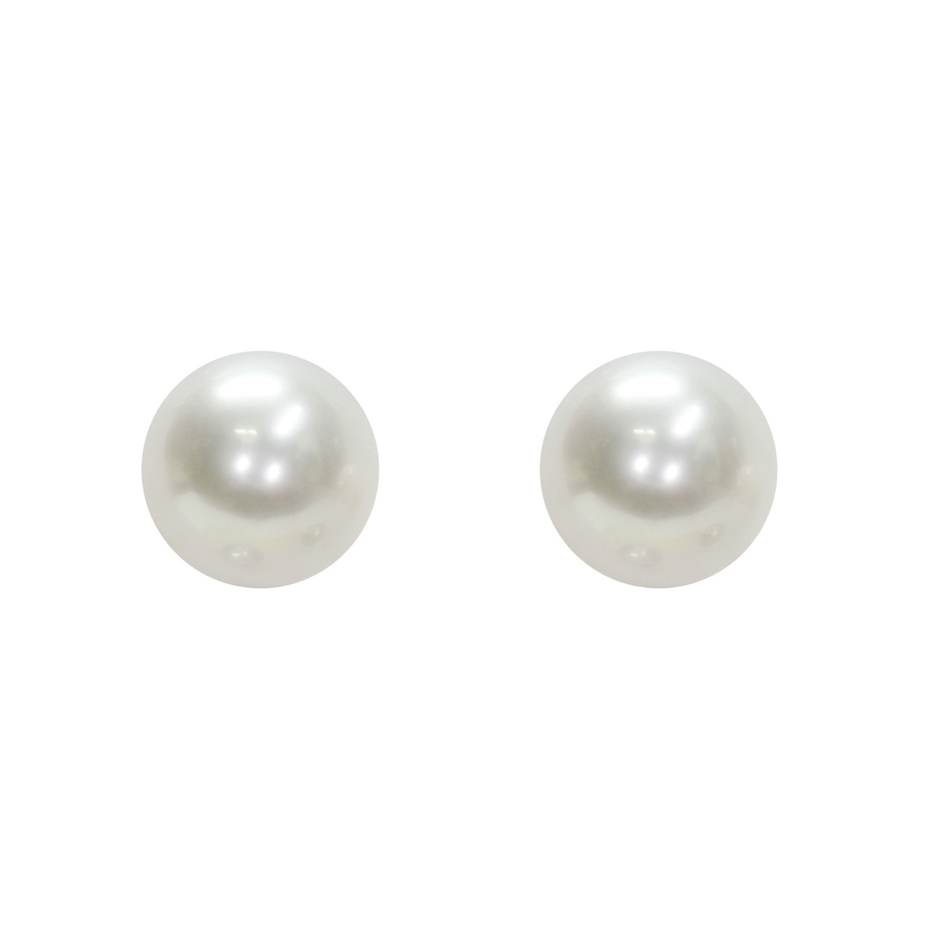 Orecchini in Oro bianco 750‰ Perle Piena Perlagione 9x9½mm