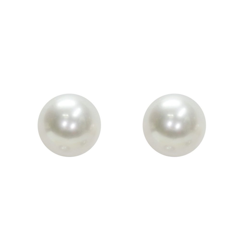 Orecchini in Oro bianco 750‰ Perle Piena Perlagione 9½x10mm