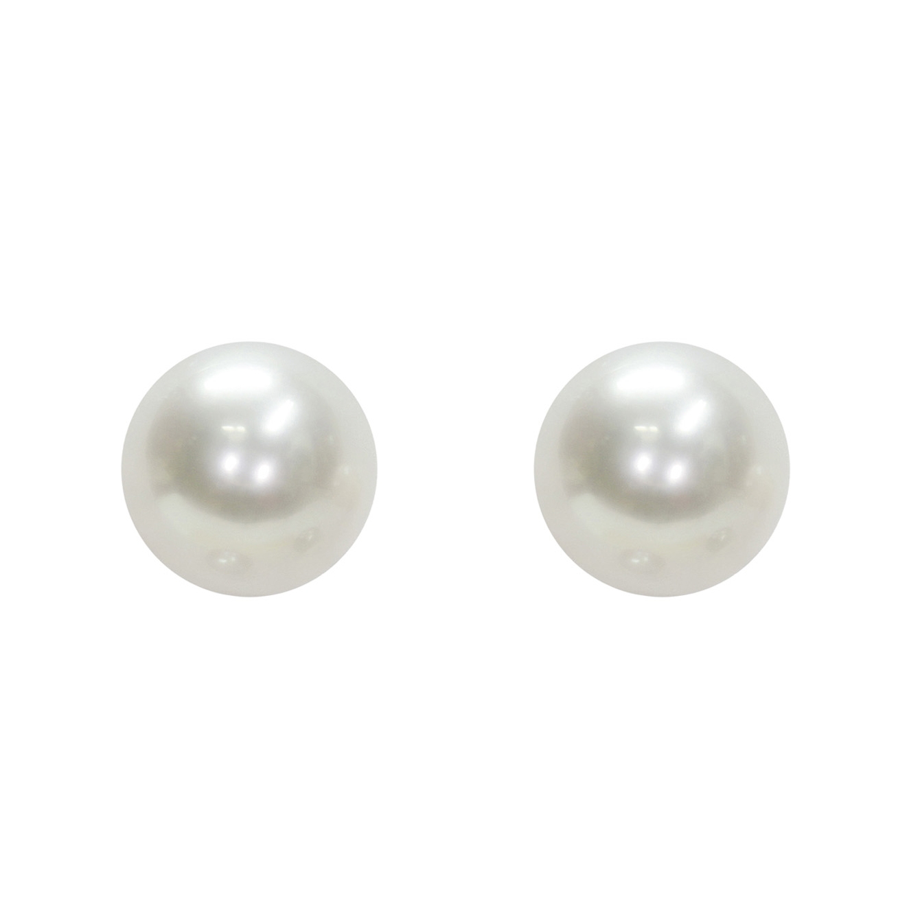 Orecchini in Oro bianco 750‰ Perle Piena Perlagione 10x10½mm