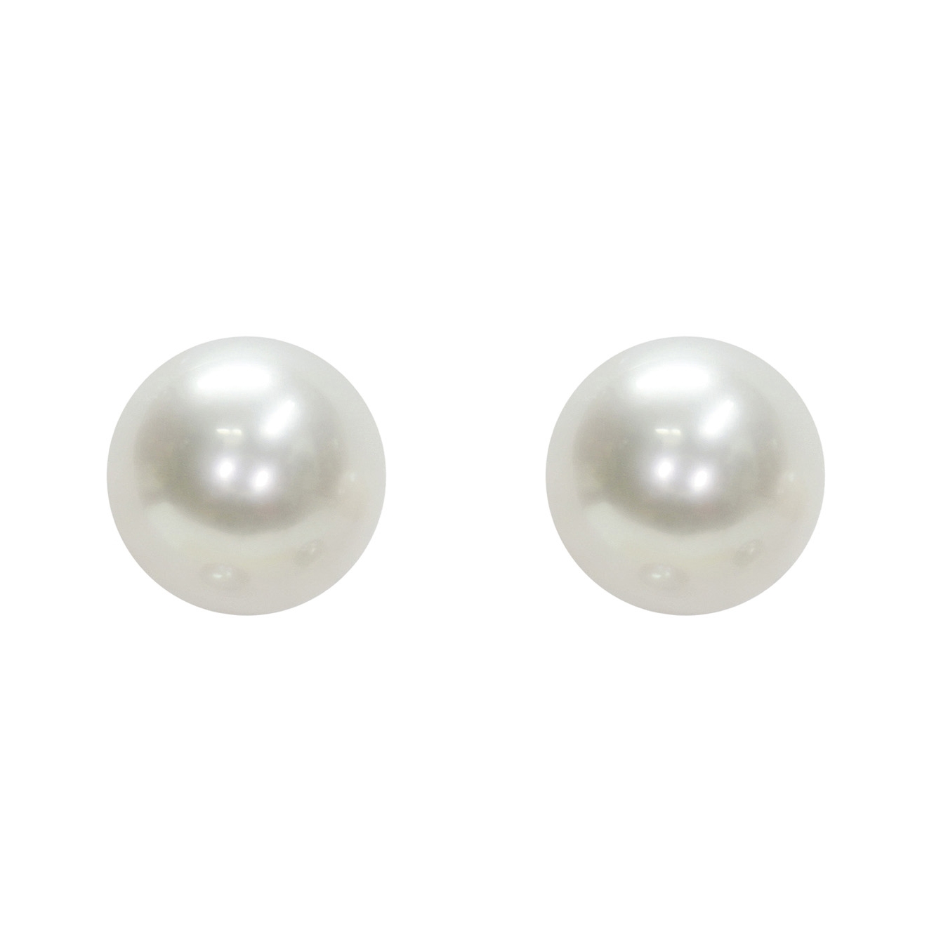 Orecchini in Oro bianco 750‰ Perle Piena Perlagione 10½x11mm