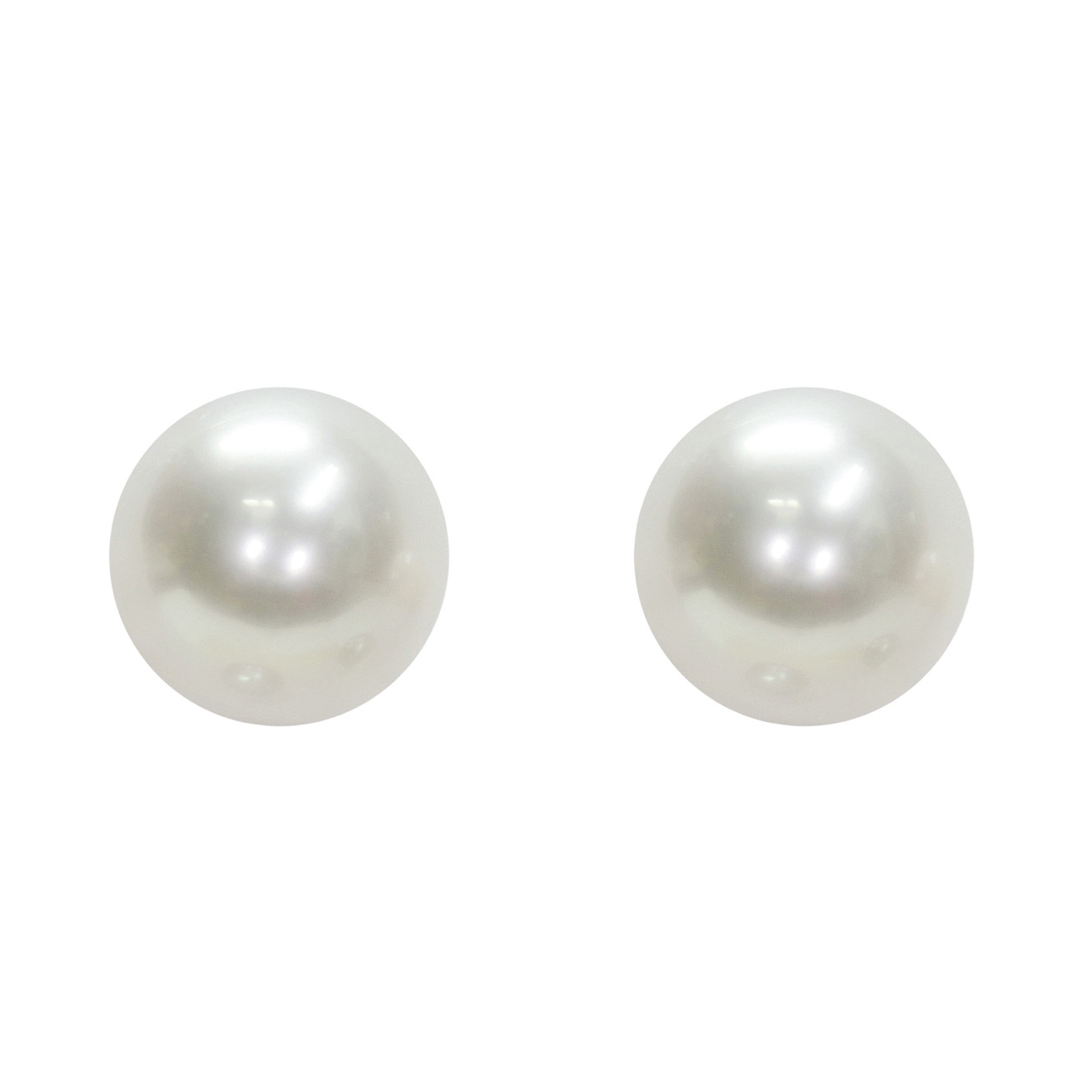 Orecchini in Oro bianco 750‰ Perle Piena Perlagione 11x11½mm