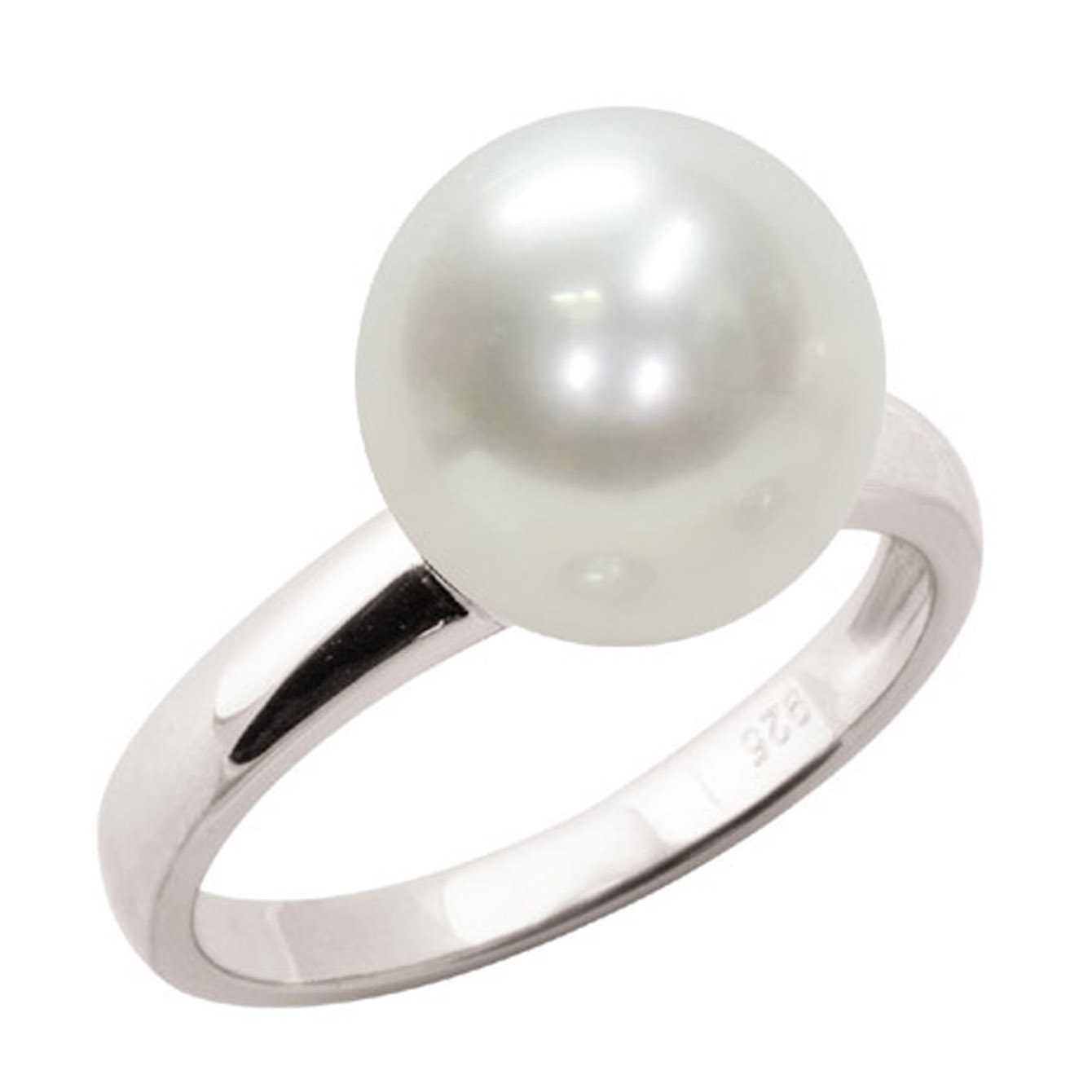 Anello in Argento 925‰ Perle Piena Perlagione button 10½x11mm misura ø 14 –  Mayumi
