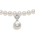 Collana di Perle Piena Perlagione 4½x5-7x7½mm e Oro bianco 750‰ Diamanti ct 0,07 lunghezza cm 42~