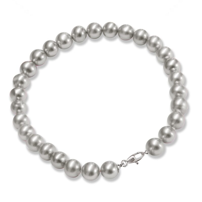 Bracciale di Perle Piena Perlagione grigie 6½x7mm e Argento 925‰ lunghezza cm 19,5~