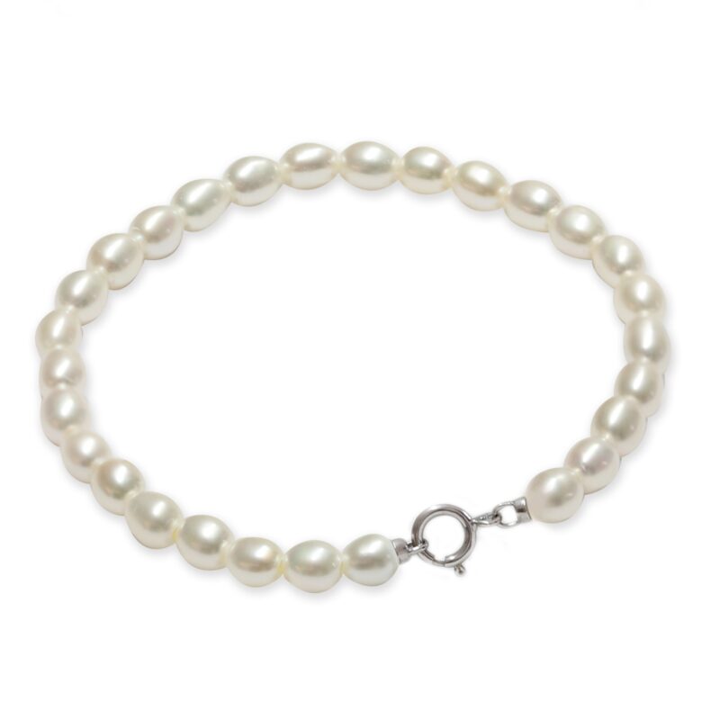 Bracciale Perle Piena Perlagione drop 4-5mm Oro bianco 750°/°° Lunghezza cm 19,5~