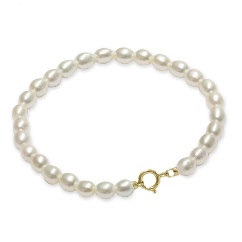 Bracciale Perle Piena Perlagione drop 4-5mm Oro giallo 750°/°° Lunghezza cm 19,5~