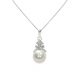 Pendente con catena in Argento 925‰ C.Z. Perla Piena Perlagione button 9x9½mm lunghezza cm 45~