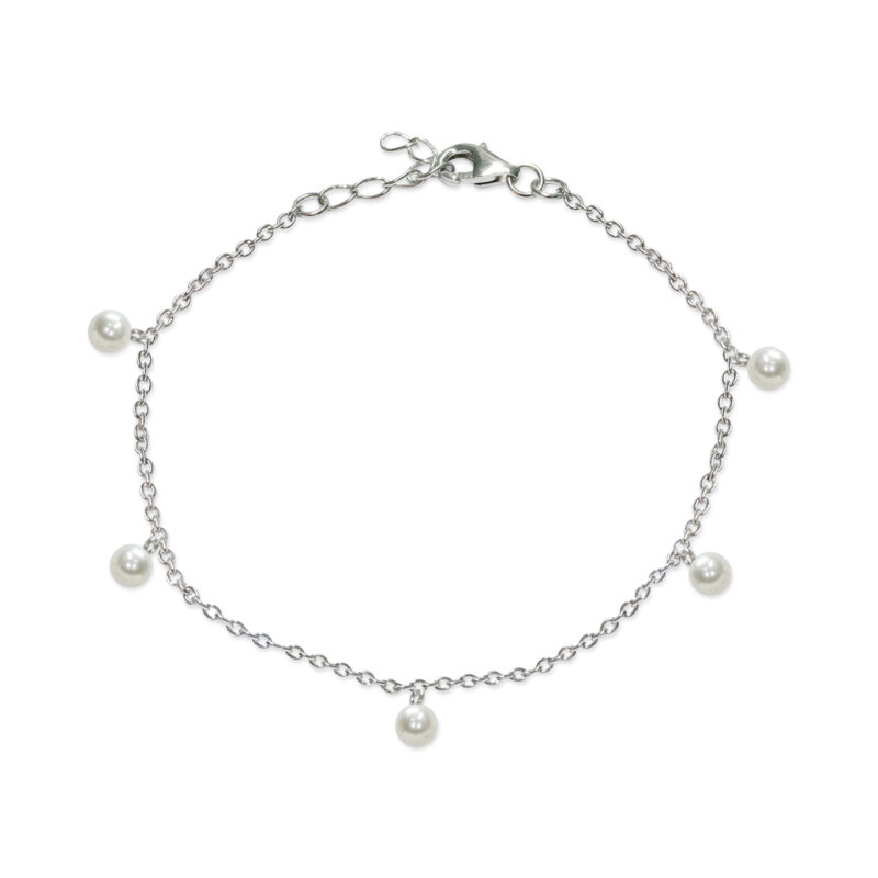 Bracciale in Argento 925‰ Perle Piena Perlagione 4x4½ mm