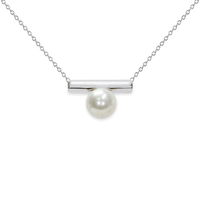 Silver 925‰ Full Pearls pendant with chain 7x7½ mm