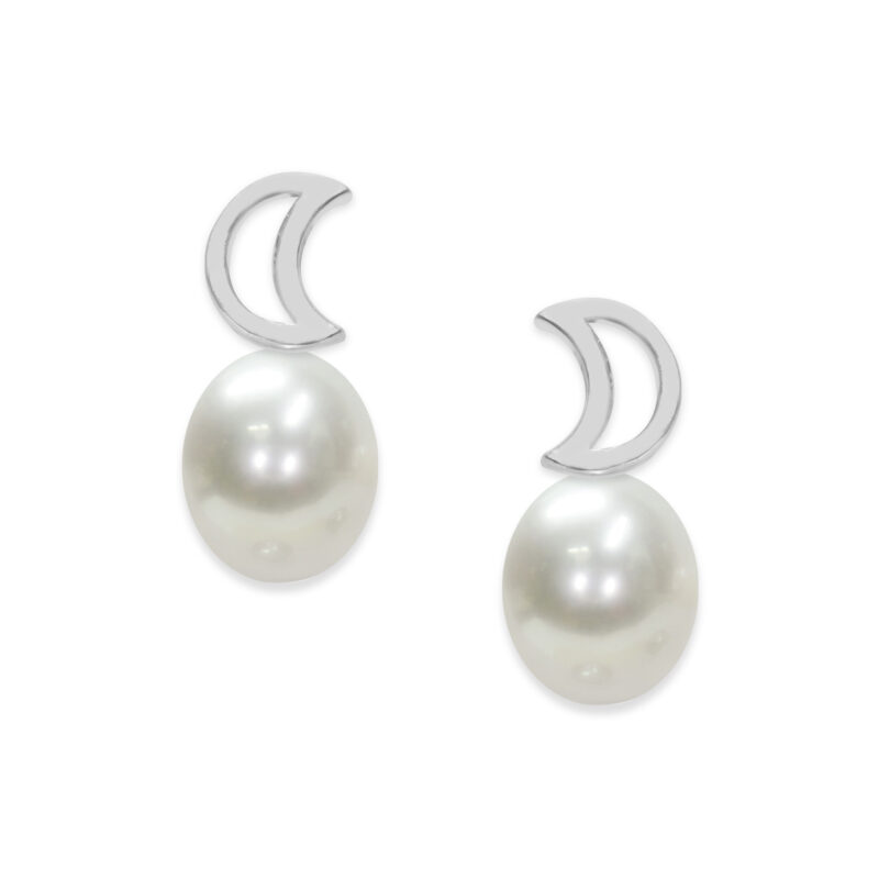 Coppia orecchini in Argento 925‰   Perle Piena Perlagione goccia 7½x8 mm