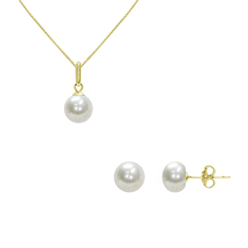 Set of Earrings and Necklace in gold-plated 925‰ Silver